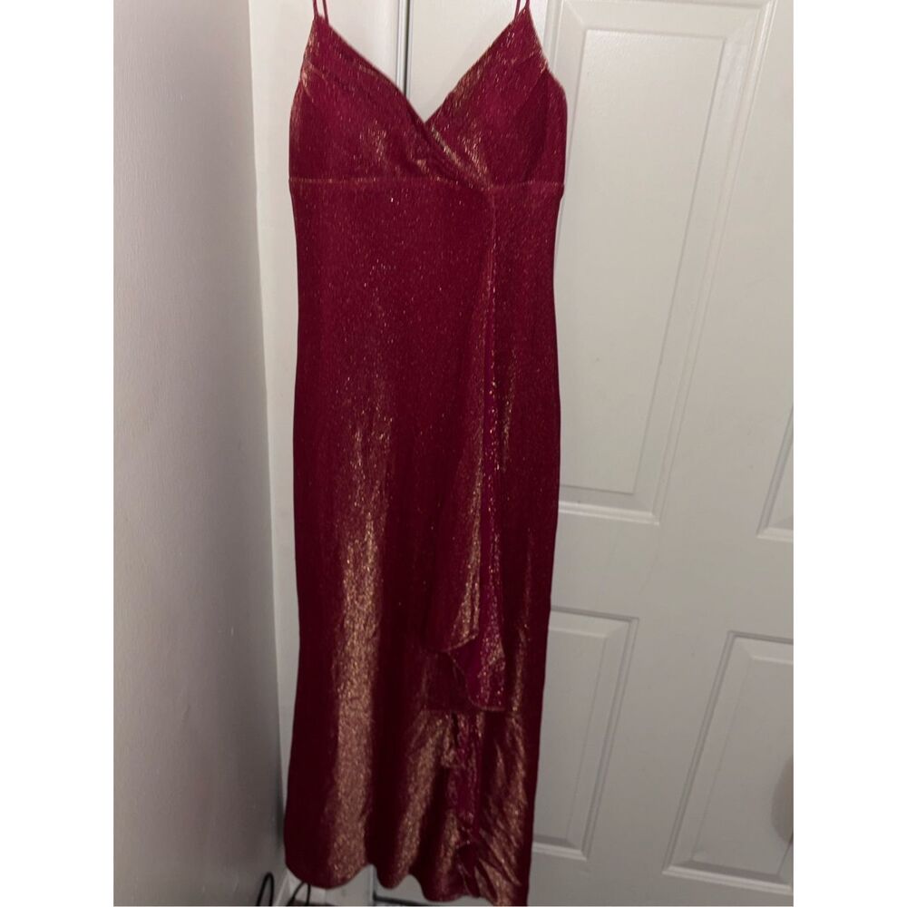 Sheila yen metallic dress red gold  vintage y2k